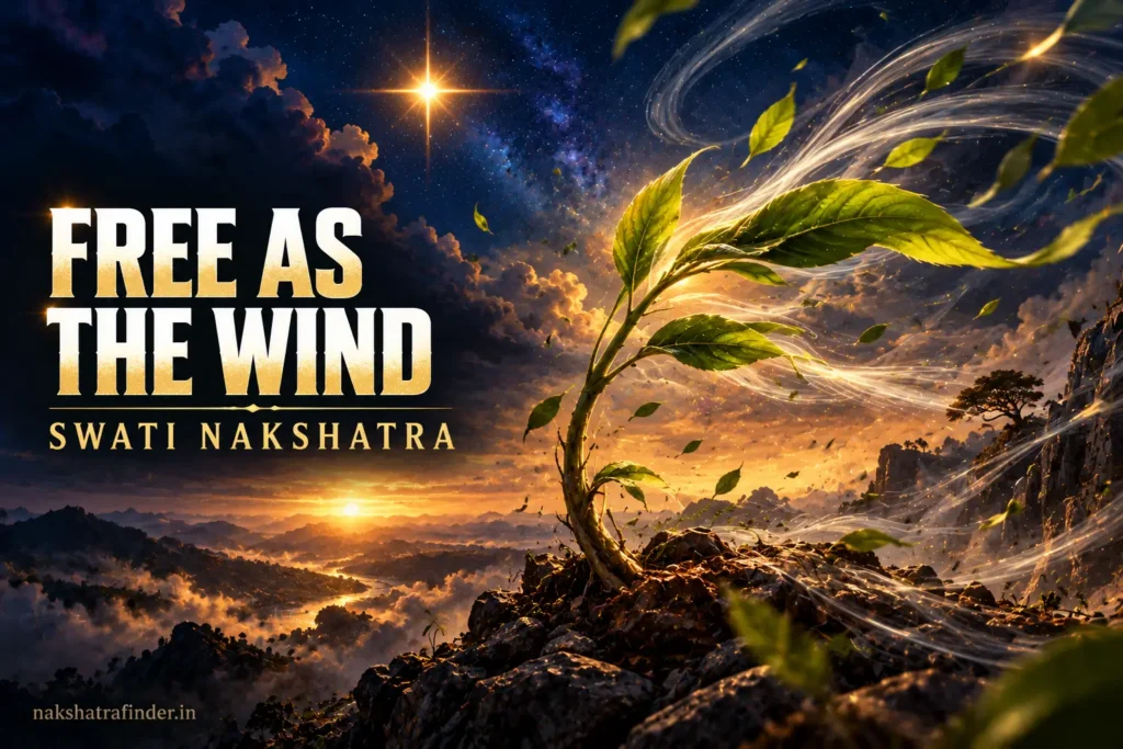 Swati Nakshatra: Traits, Padas, Career, Marriage and Remedies 1 Swati Nakshatra symbol, a young sprout bending in the wind under the star Arcturus